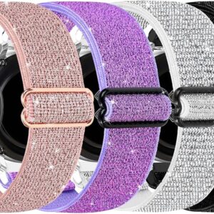Confezione da 4 cinturini elastici in nylon da 18 mm, 19 mm, 20 mm, 22 mm, a sgancio rapido, cinturino in nylon per Samsung Galaxy/Garmin/Fossil/Amazfit/Huawei Watch, cinturino di ricambio elastico in
