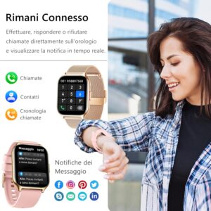ZOSKVEE Smartwatch Uomo Donna, Effettua/Rispondi alle Chiamate, 2.0″ Fitness Orologio, 100+ Modalità Sportive, Monitoraggio SpO2/Sonno/Pressione Sanguigna/Frequenza Cardiaca, Compatibile iOS/Android