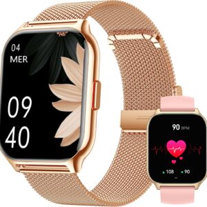 ZOSKVEE Smartwatch Uomo Donna, Effettua/Rispondi alle Chiamate, 2.0″ Fitness Orologio, 100+ Modalità Sportive, Monitoraggio SpO2/Sonno/Pressione Sanguigna/Frequenza Cardiaca, Compatibile iOS/Android