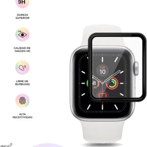 UNO’ – 2PACK. Il proteggi schermo in vetro temperato 44 mm compatibile con Apple Watch S6 / SE/S5 / S4, e 42 mm per S1/S2 / S3, HD, senza candela. (44 mm)