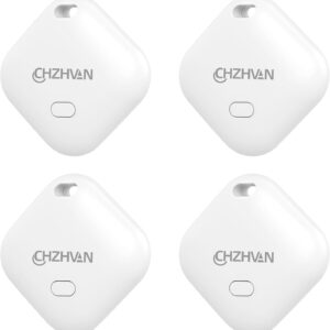 CHZHVAN Air Tracker Tag Localizzatore Compatibile con Apple Dov’è (solo iOS), Batteria Sostituibile, Resistente all’acqua, Cercatore di Oggetti Bluetooth per Borse, Bagagli, Animali Domestici e Zaini