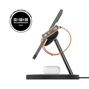 Belkin Caricabatterie wireless 3 in 1 con MagSafe, caricatore wireless rapida per iPhone (15 W) e per Apple Watch, stazione di ricarica per iPhone 16, 15, 14, 13, 12, Apple Watch e AirPods – nero