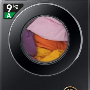 Samsung Lavatrice AI Control WW90DG6U85LB/U3 Libera installazione, 9 Kg, 1400 RPM, Wifi, Ecodosatore, Vapore, Carica Frontale, Corpo: Nero, Oblò: Nero, 60l x 85h x 60p cm, Normal