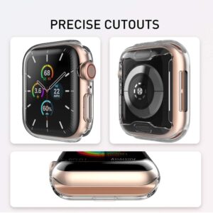 Delidigi [3 pezzi] Cover Apple Watch 44mm, Custodia Protettiva per Schermo in TPU Trasparente per iwatch Series 6 5 4 SE (44MM, Trasparente)