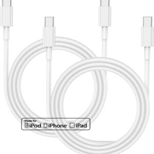 Cavo di ricarica per iPhone 15 2M 2Pack, cavo da tipo C a tipo C Cavo di ricarica rapida USB C per Apple iPhone 16/16 Pro/16 Pro Max /15/15 Plus/15 Pro/15 Pro Max, iPad