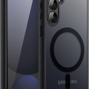 JETech Cover Magnetica per Samsung Galaxy S24 FE, Compatibile con MagSafe, Traslucida Opaco Retro Antiurto Cellulare Custodia (Nero)