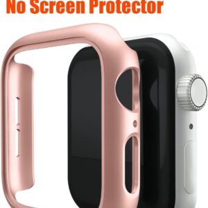 Yisica Cinturino per Apple Watch 40mm 44mm, Custodia Rigida Protettivo Cover, Cinturini in Acciaio Inossidabile Maglia Metallo Milanese per iWatch SE/6/5/4 (Oro Rosa & Cinturino Rosa)