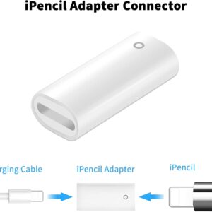Connettore Adattatore per Apple Pencil di Prima Generazione,ACAGET Adattatore di Ricarica Cavo per Apple Pencil e iPad Pro,Adattatore Caricatore iPencil per iPad Pro 12,9”10,5”9,7”(2 Pezzi, Bianco)
