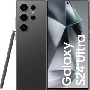 Samsung Galaxy S24 Ultra AI Smartphone, Telefono cellulare Android senza contratto, 12GB RAM/256GB di memoria, Fotocamera 200MP, Penna S, Lunga durata della batteria, Nero Titanio