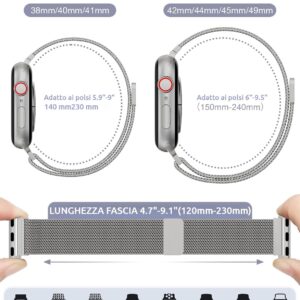 Originale Loop Milanese in Titanio Acciaio Inossidabile Compatibile con Apple Watch Cinturino 49mm 46mm 45mm 44mm 42mm 41mm 40mm 38mm, per iWatch Ultra 2/Ultra, SE, 10 9 8 7 6 5 4 3 2 1