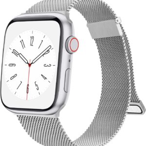 Amzpas Cinturino Compatibile per Apple Watch 45mm 44mm 46mm 42mm 41mm 40mm 38mm 49mm, Cinturino in Acciaio Inossidabile a Maglia Milanese per iWatch Apple Watch SE/Series 10 9 8 7 6 5 4 3 2 1 Ultra
