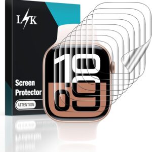 LϟK 8 Pezzi TPU Pellicola Protettiva per Apple Watch Series 10 42mm – Senza Bolle Trasparente HD Schermo Protettivo con Facile Kit D’Installazione