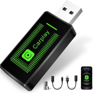 Lyssiefeel Wireless Carplay Adapter for iPhone,2024 Upgrade USB CarPlay Wireless Stick,Easy Plug & Play,Compatible with Cars from 2016 & iPhone iOS 10+ (CLZ121)