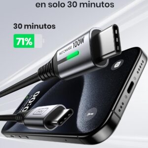 INIU Cavo USB C USB C 100W, 1m Cavo USB Type-C PD 5A Ricarica Rapida QC 4.0 Nylon Cavo Tipo C Caricabatterie Cellulare per iPhone 16 15 Pro Max Samsung S24 S23 Ultra iPad MacBook Pixel 7 Pro ECC.