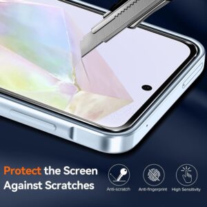 iVoler Anti Ingiallimento Chiaro Cover per Samsung Galaxy A35 5G con 3 Pezzi Vetro Temperato, Custodia Antiurto Trasparente per Assorbimento Degli Urti con Paraurti in TPU Morbido Sottile Case