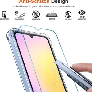 iVoler 4 in 1 Cover per Samsung Galaxy A25 5G con 3 Pezzi Pellicola Vetro Temperato, Trasparente Antiurto Custodia, Sottile Morbida in Silicone TPU Protettiva Case