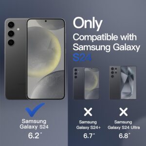 JETech Cover Magnetica per Samsung Galaxy S24 5G, Compatibile con MagSafe, Traslucida Opaco Retro Antiurto Cellulare Custodia (Nero)