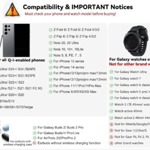 Phelinta 3 in 1 Caricatore Wireless per Samsung, Stazione di Ricarica per Samsung S24 Ultra/S23/Z Flip 6/Z Fold 6, Base Ricarica Wireless per Samsung Galaxy Watch Ultra/7/6/5 Pro, Galaxy Buds 2/2 Pro