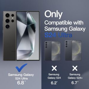 JETech Cover Magnetica per Samsung Galaxy S24 Ultra 5G, Compatibile con MagSafe, Traslucida Opaco Retro Antiurto Cellulare Custodia (Nero)