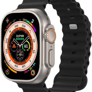 Astorgos Cinturino Ocean Compatibile con Apple Watch Ultra 2 49mm 45mm 44mm 42mm, Cinturino Sportivo di Ricambio in Silicone Morbido per iWatch Ultra SE Series 9 8 7 6 5 4 3 2 1