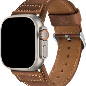 Wristitani Cinturino in pelle vintage, compatibile con cinturini Apple Watch pelle 44mm 45mm 42mm 49mm 41mm 40mm 38mm, cinturini Uomo e Donna per iWatch Ultra 2 Serie 9 8 7 SE 6 5 4 3 2 1