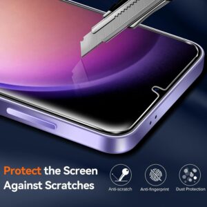 iVoler 3 in 1 Cover per Samsung Galaxy S24 5G con 2 Pezzi Pellicola Vetro Temperato, [Non Ingiallente ] [Antiurto di Grado Militare] [Protezione Fotocamera] Trasparente Sottile Custodia