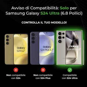Deppa |2 pezzi| Vetro Temperato Anti-Spia per Samsung Galaxy S24 Ultra (6.8′) Compatibile con ID Impronta Digitale[Copertura Totale] con Kit di Installazione Facile-Pellicola Proteggi Schermo in Vetro