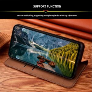 SCWZZWSY Custodia a portafoglio per Samsung Galaxy S24 Ultra/S24 Plus/S24 Plus/S24, custodia a libro con protezione con cavalletto, lussuosa custodia in pelle bovina in rilievo di struzzo (S24 Ultra,
