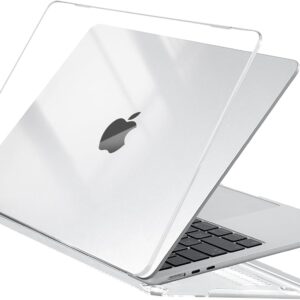 EooCoo Custodia Compatibile con MacBook Air M2 M3 13,6 Pollici A2681 A3113, 2024 2022 con Touch ID, Plastica Rigide Protection Cover MacBook Air 13 M3 M2 Superficie Liscia – Cristallo Trasparente