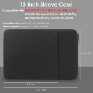ProElife Custodia per laptop da 13 pollici per MacBook Air 2024-2022 da 13,6 pollici con chip Apple M3 M2 e MacBook Pro 2022 da 13,3 pollici con chip M2 accessorio da viaggio per il trasporto borsa in