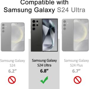 X-level Cover Samsung S24 Ultra, Slim AntiGraffio da 0,3 mm Ultra Sottile Protettiva Anti-Impronta Custodia Compatibile con Samsung Galaxy S24 Ultra 5G Case – Nero Traslucido