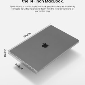 tomtoc 360° Borsa per Laptop con tracolla per 2024 14 Pollici Nuovo MacBook Pro M4/M3/M2/M1, 13,5 Pollici Surface Laptop 6/5/4/3, Borsa a tracolla per Computer per l’Ufficio e il Lavoro