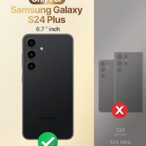 XYZ Cover per Samsung Galaxy S24 Plus con Supporto, Custodia con Doppio Anello a Forma di Cuore con Cordino per Ragazze e Donne, Custodia Protettiva Ussuosa per Samsung S24 Plus, Rosa