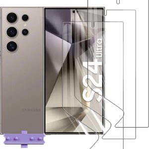 [3 Pezzi] Hydrogel Pellicola per Samsung Galaxy S24 Ultra, Weideworld Anti-riflesso Ultra Clear TPU Pellicola Protettiva per Samsung S24 Ultra, Trasparente