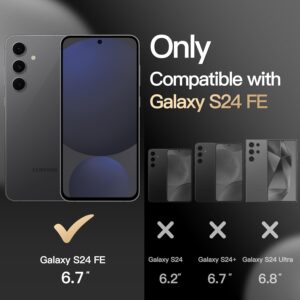 JETech Cover per Samsung Galaxy S24 FE, Impieghi Gravosi Doppio Strato Protezione, Robusta Resistente Antiurto Cellulare Custodia con Design Opaca (Nero)