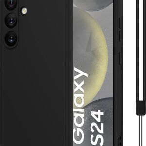 Qasyfanc Cover Per Samsung Galaxy S24 5G con Protezione Fotocamera, Custodia Samsung S24 5G Silicone Morbida, Antiurto, Sottile, Nero