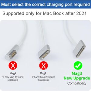 Caricatore Mac Book Air, Caricabatterie da 118 W per MacBook Pro 16 14 pollici, MacBook Air 15 13 pollici 2024 2023 2022 2021 M3 M2 M1 Caricatore MacBook con cavo intrecciato da USB-C a T da 2,2M