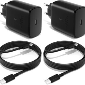 45W USB C Caricabatterie Veloce per Samsung Galaxy S24/S23/S22/S21 Ultra/S20/S20+/Note 20/10/9/8/A73/A53/A52/S10/S9, USBC Carica Alimentatore