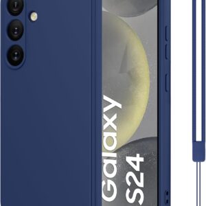 Qasyfanc Cover Per Samsung Galaxy S24 5G con Protezione Fotocamera, Custodia Samsung S24 5G Silicone Morbida, Antiurto, Sottile, Blu