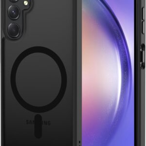 XTCASE Cover Magnetica per Samsung Galaxy S24 FE [Compatibile con MagSafe], Custodia Traslucida Opaca Posteriore Resistente ai graffi TPU Bumper Antiurto Sottile Protettiva Case, Nero