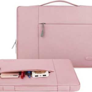 MOSISO Laptop Custodia Borsa Porta PC 13-13,3 Pollici Notebook Compatibile con MacBook Air/Pro Compatibile con MacBook Pro 14 M4 M3 M2 M1 2025-2021,Poliestere Multifunzionale Manica, Rosa
