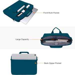 MOSISO Laptop Borsa a Spalla Compatibile con MacBook Air/PRO, 13-13,3 Pollici Notebook, Compatibile con MacBook PRO 14 M3 M2 M1 Chip PRO Max,Custodia con Regolabile profondità in Fondo,Deep Teal