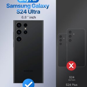 SHIELDS UP Cover per Samsung Galaxy S24 Ultra, con Supporto Doppio Anello Regolabile, Cover Sottile Antiurto per Samsung S24 Ultra – Trasparente