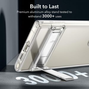 ESR Custodia per Samsung Galaxy S24 Ultra, Cover sottile antiurto con supporto a 3 modalità, Protezione anti-caduta di livello militare, Cavalletto brevettato, Serie Boost, Trasparente