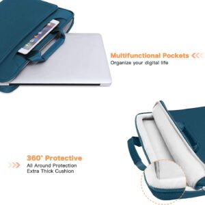 MOSISO 360 Protezione Laptop Spalla Borsa Compatibile con MacBook Air/Pro,13-13,3 pollici Notebook,Compatibile con MacBook Pro 14 A2779 M2 A2442 M1,Matching Colore Sleeve con Cintura,Verde Hunter