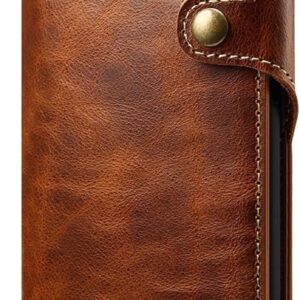 Custodia in vera pelle per Samsung Galaxy S24 Ultra/S24 Plus/S24 Cover a portafoglio con slot per schede e chiusura magnetica Cover aziendale (S24 Plus, Blu) (S24 Ultra, Rosso)