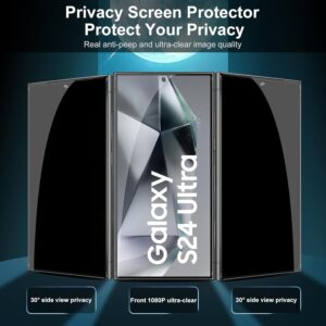 Lutree per Samsung Galaxy S24 Ultra 5G Privacy Vetro Temperato, 2+1 Pezzi Pellicola Protettiva + Pellicola Fotocamera Lenti, Durezza 9H Anti-Graffio Anti-Spy Protezione Schermo