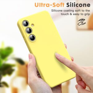 Byvuwiay Cover per Samsung Galaxy S24 FE, Morbida Silicone Liquida TPU Protettivo Ultra Slim Custodia Antiurto, Custodia Compatibile con Samsung Galaxy S24 FE – Giallo