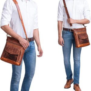 STILORD ‘Mailo’ Vintage Borsa in Pelle Borse a tracolla moderna per Signore e signori borsa per macbook 13 pollici vera pelle, Colore:kara – cognac