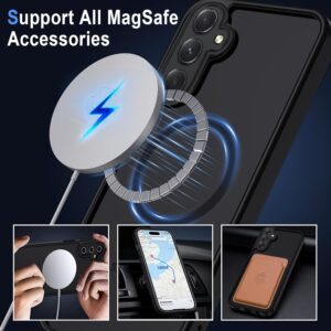 XTCASE Cover Magnetica per Samsung Galaxy S24 FE [Compatibile con MagSafe], Custodia Traslucida Opaca Posteriore Resistente ai graffi TPU Bumper Antiurto Sottile Protettiva Case, Nero